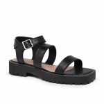 Sandália Flat Plataforma Tratorada Pamplona Preto