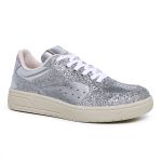 Tênis Glitter Comfort Couro prata