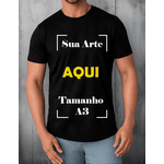 Camiseta Personalizada Estampa Masculina Preta 29cm X 42cm Copia