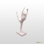 Escultura Bailarina Pó de Mármore Branca