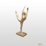 Escultura Bailarina Pó de Mármore Ouro