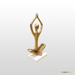 ESCULTURA IOGA ALUMINIO COM CERAMICA 