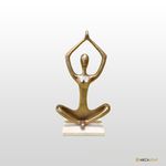 ESCULTURA IOGA ALUMINIO COM CERAMICA 