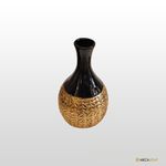 VASO DECORATIVO DOURADO BOCA PRETA