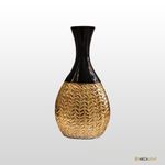 Vaso Decorativo Dourado Boca Preta 