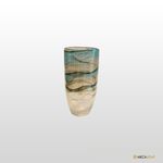 VASO MURANO CAQUELE AZULADO 