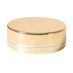 TAMPA ALUMINIO P/ POTE CILIND. RETO 35MM DOURADA DUPLO FRISO 