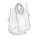 SACOLA PVC COM ALÇA REDONDA DE COURINO BRANCA - G 27X23X12 CM