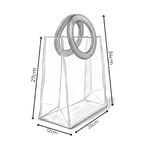 SACOLA PVC COM ALÇA REDONDA DE COURINO MARROM - G 27X23X12 CM