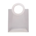 SACOLA PVC COM ALÇA REDONDA DE COURINO BRANCA - P 18X16X8 CM