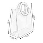 SACOLA PVC COM ALÇA REDONDA DE COURINO BRANCA - P 18X16X8 CM