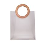 SACOLA PVC COM ALÇA REDONDA DE COURINO MARROM - P 18X16X8 CM