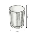COPO DE VIDRO P/VELA 70ML LUXO PRATA