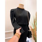 CONJUNTO TRICO MODAL PRETO SAIA + CROPED