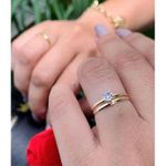 Trio Alianças Ouro 18k Casamento Noivado Boleada 2mm Goiânia 