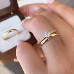 Conjunto De Alianças Goiânia Abaulada 3mm + Anel Solitário 