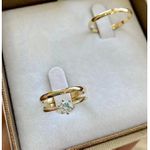 Trio Alianças Ouro 18k Casamento Noivado Boleada 2mm Goiânia 