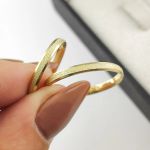 Alianças Ouro Casamento Noivado Fina Chanfrada Fosca 2mm Goiânia 