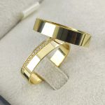 Alianças Ouro Casamento com Pedra Noivado 3,7mm Goiânia