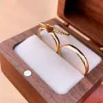 Trio + Combo de Aliança em Ouro Rio Verde 3mm + Anel Solitário 