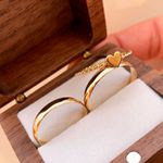 Trio + Combo de Aliança em Ouro Rio Verde 3mm + Anel Solitário 
