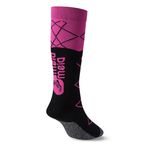 Meia Sport Ciclismo Premium Cano Longo Rosa Preta