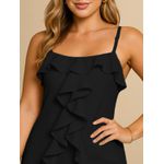 Vestido Curto Vivi Franja Alcinha Fina - Preto 