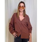 Camisa Luara Linho Marrom Oversized
