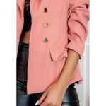 Blazer Feminino Alfataria Acinturado Manga Longa Elegante Com Botões