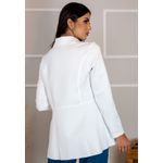 Blazer Feminino Longo A cinturado Sem Forro Modelo Estiloso Branco