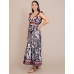Vestido Longo Camila Estampado Preto