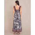 Vestido Longo Camila Estampado Preto