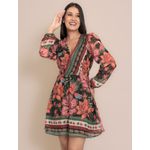 Vestido Curto Tule Manga Longa 