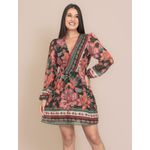 Vestido Curto Tule Manga Longa 