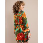 Vestido Curto Florido Manga Flare