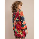 Vestido Curto Florido Manga Flare