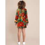 Vestido Curto Florido Manga Flare