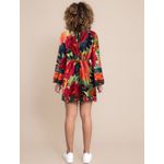 Vestido Curto Florido Manga Flare