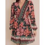 Vestido Curto Tule Manga Longa 