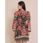Vestido Curto Tule Manga Longa 