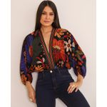 Body Selena Preto Estampado Exclusivo Meimi 