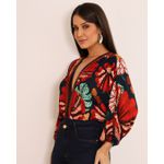 Body Selena Vermelho Estampado Exclusivo Meimi 