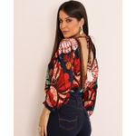 Body Selena Vermelho Estampado Exclusivo Meimi 