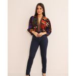 Body Selena Preto Estampado Exclusivo Meimi 