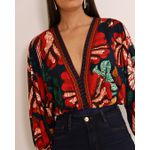 Body Selena Vermelho Estampado Exclusivo Meimi 