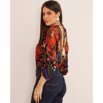 Body Selena Preto Estampado Exclusivo Meimi 