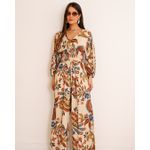 Macacão Milena Nude Estampado Exclusivo MeiMi