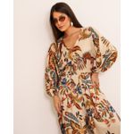 Macacão Milena Nude Estampado Exclusivo MeiMi