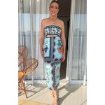 Conjunto Ipanema Saia Midi + Top Azul