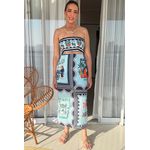 Conjunto Ipanema Saia Midi + Top Azul